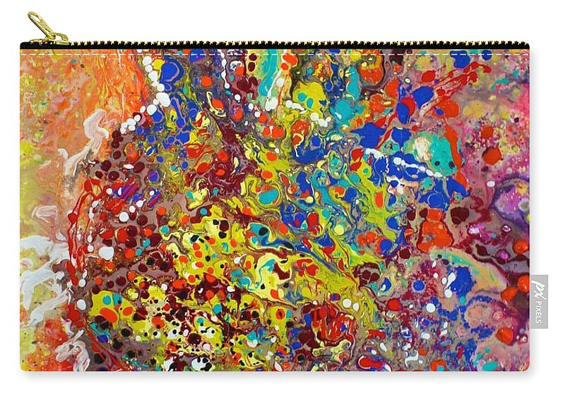  Zip Pouch featuring the painting Abstracted Person Playing by Polly Castor
