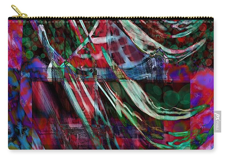 Abstract Zip Pouch featuring the digital art Abstraction #3 by Angela Weddle