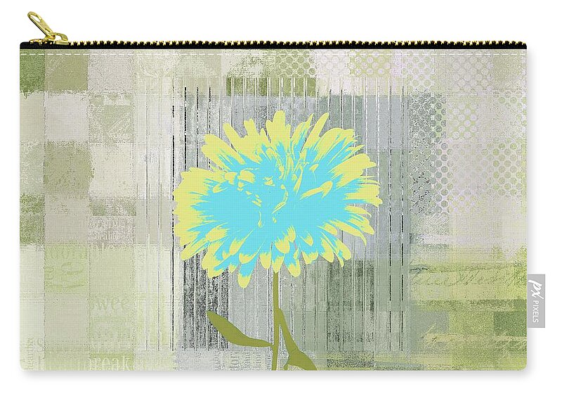 One Day At A Time Zip Pouch featuring the digital art Abstractionnel - 29grfl3c-gr3 by Variance Collections
