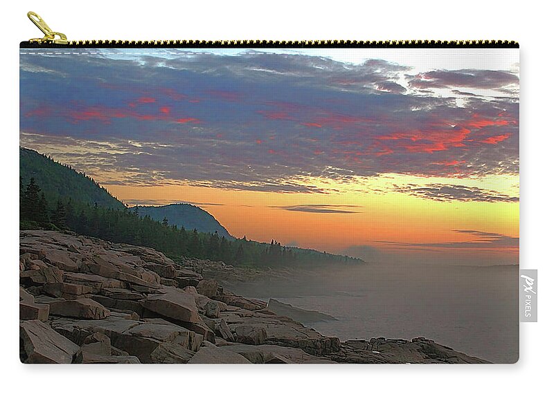 Acadia National Park Zip Pouch featuring the photograph Acadia Sunrise by Jeff Heimlich