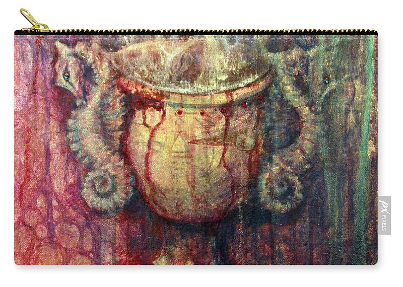 Florida Keys Zip Pouch featuring the painting Ace of Cups by Ashley Kujan