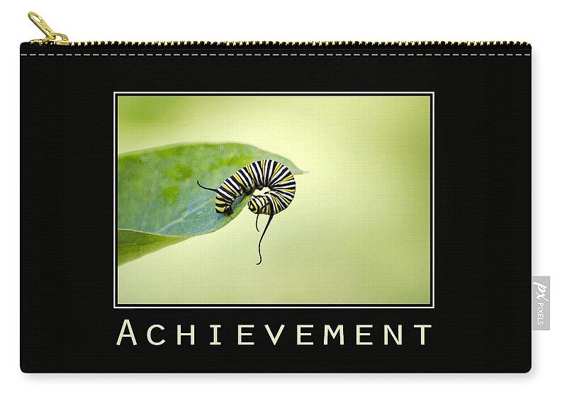 Inspirational Zip Pouch featuring the photograph Achievement Inspirational Poster by Christina Rollo