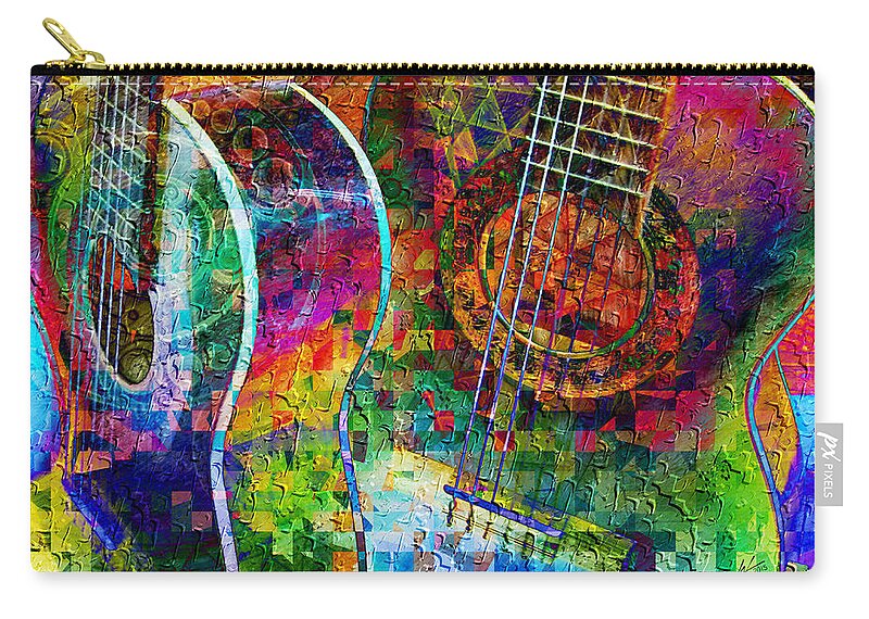 Acoustic Cubed Zip Pouch featuring the digital art Acoustic Cubed by Kiki Art