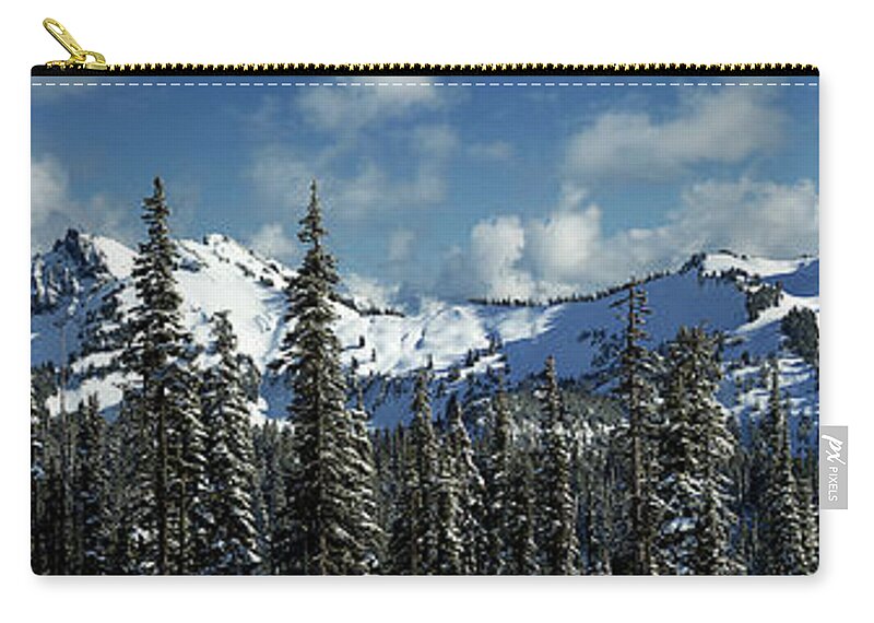 Mt Rainier Zip Pouch featuring the photograph Across From Mt Rainier by Mary Jo Allen