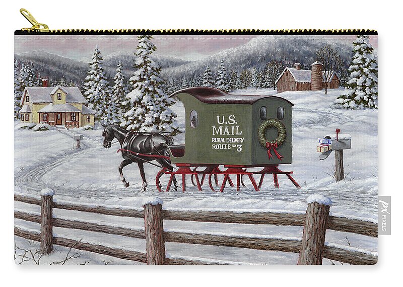 Horse Zip Pouch featuring the painting Across the Miles by Richard De Wolfe
