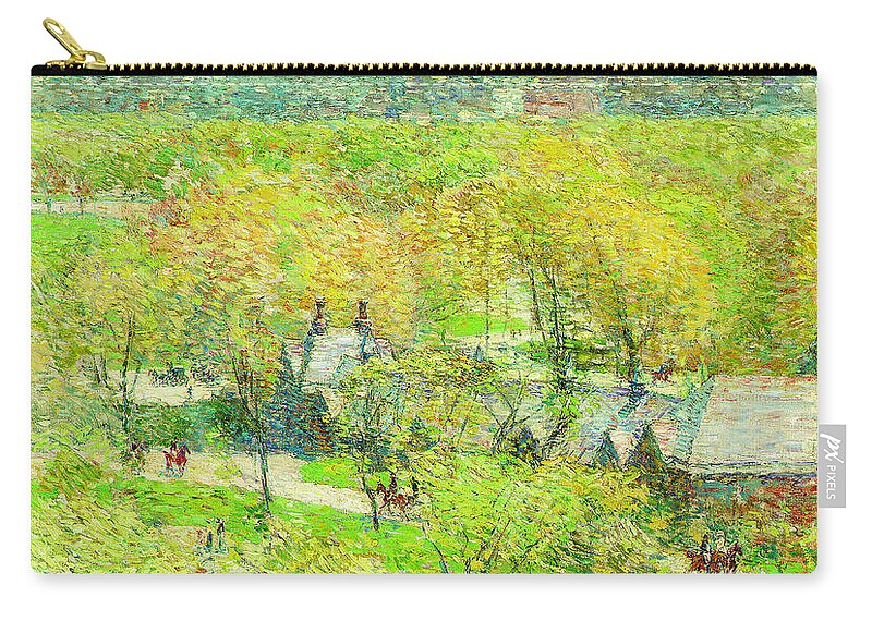 Across The Park Zip Pouch featuring the painting Across the Park by Childe Hassam