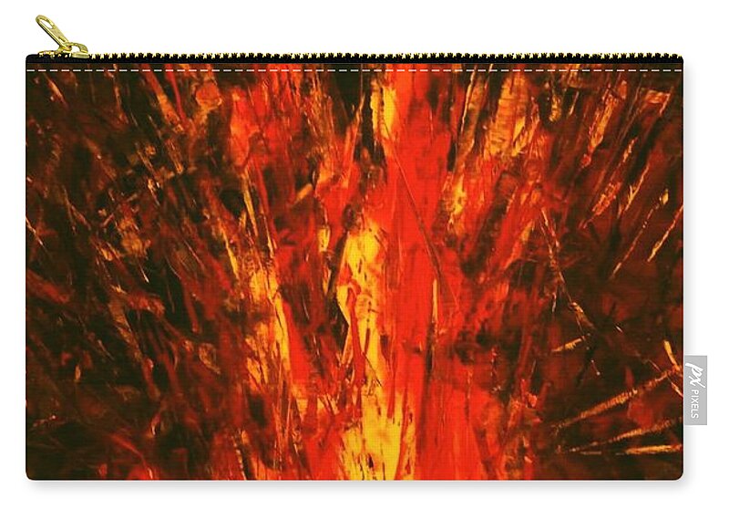 Fire Zip Pouch featuring the painting Acrylics by Laara WilliamSen