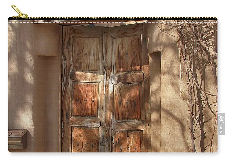 Door Zip Pouch featuring the photograph Adobe Gallery by Teresa Zieba