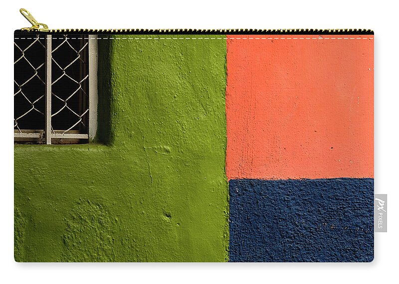 Adobe Zip Pouch featuring the photograph Adobe Walls Green Orange Blue by Doug Matthews