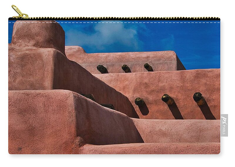Adobe Zip Pouch featuring the photograph Adobe Roofs by Mark Valentine