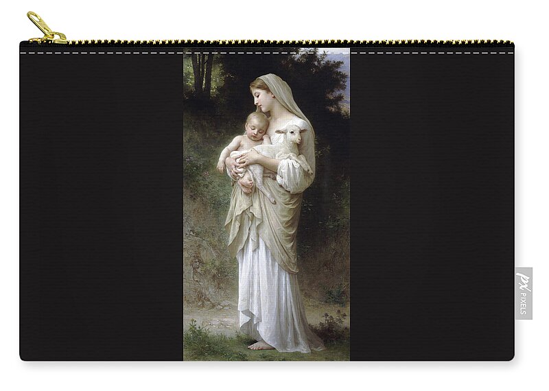 L'innocence Zip Pouch featuring the painting Adolphe Bouguereau by MotionAge Designs