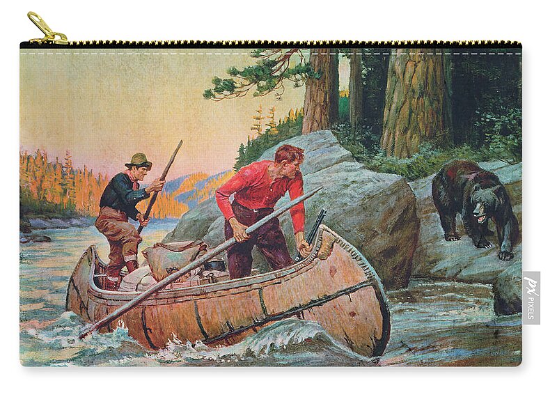 Philip Goodwin Zip Pouch featuring the painting Adventures On The Nipigon by JQ Licensing