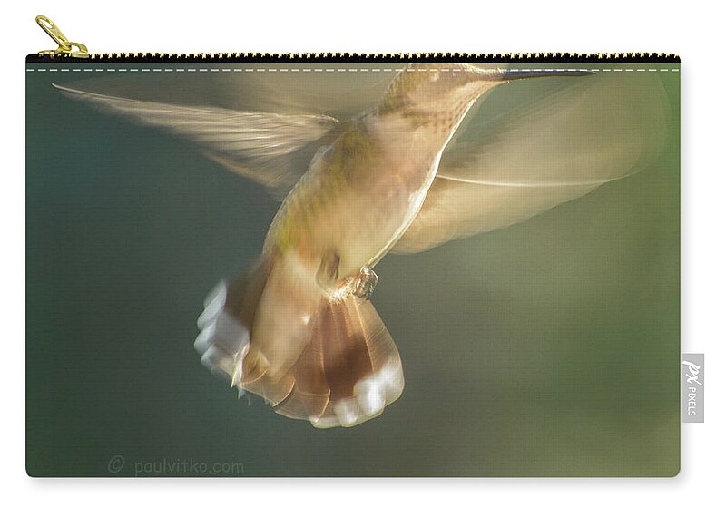 Hummingbirds Zip Pouch featuring the photograph Aerial Dancing.... by Paul Vitko
