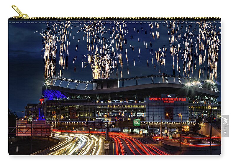 Denver Zip Pouch featuring the photograph AFC Champs by Chuck Rasco Photography