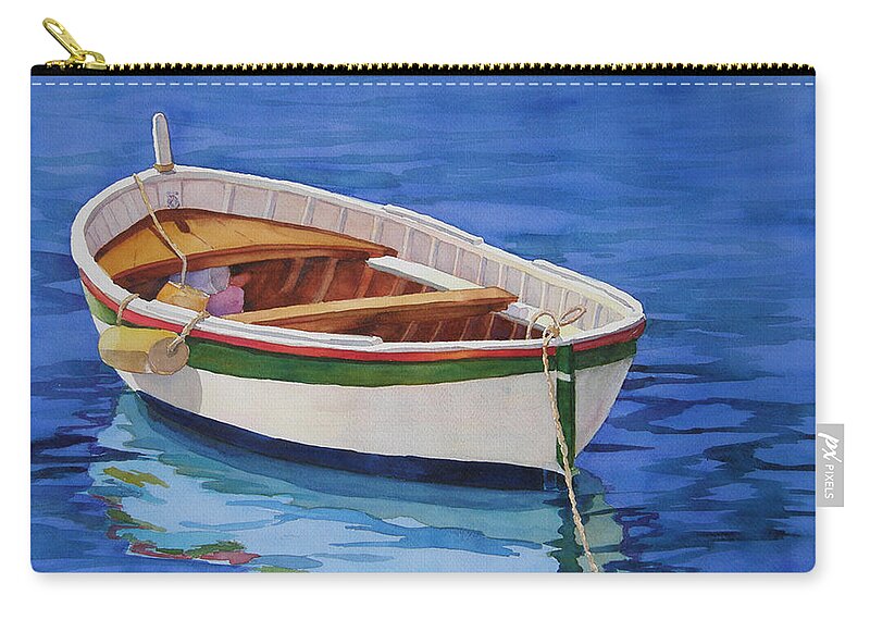 Boat Zip Pouch featuring the painting Afloat by Judy Mercer