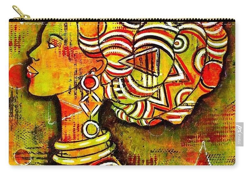 Julie Hoyle Zip Pouch featuring the painting African Queen by Julie Hoyle