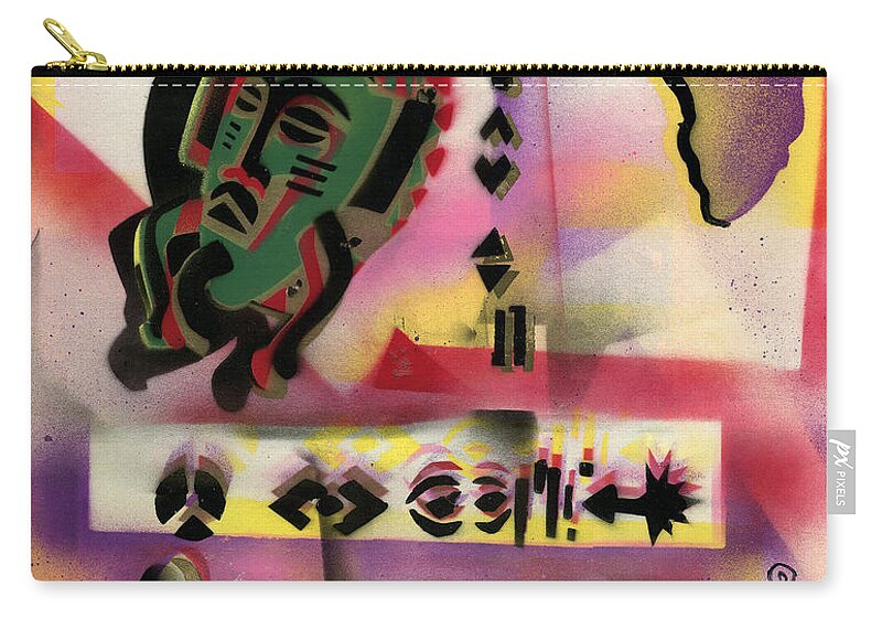 Everett Spruill Zip Pouch featuring the painting Afro - Aesthetic - M by Everett Spruill