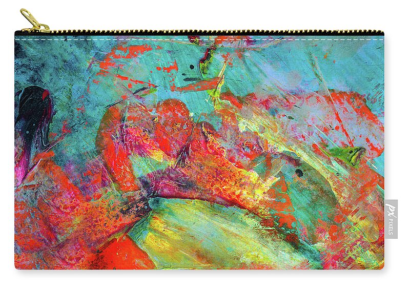 Abstract Zip Pouch featuring the painting After Every Storm The Sun Will Smile - Colorful Abstract Art Painting by Modern Abstract