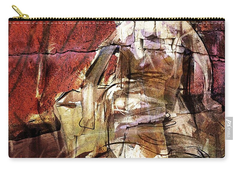 Abstract Zip Pouch featuring the digital art After Henry Moore IIII by Jim Vance