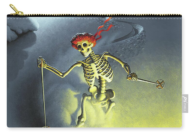 Ski Zip Pouch featuring the painting After Hours by Chris Miles