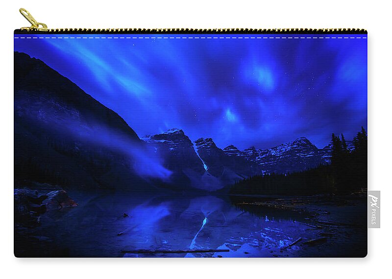 Moraine Lake Zip Pouch featuring the photograph After Midnight by John Poon