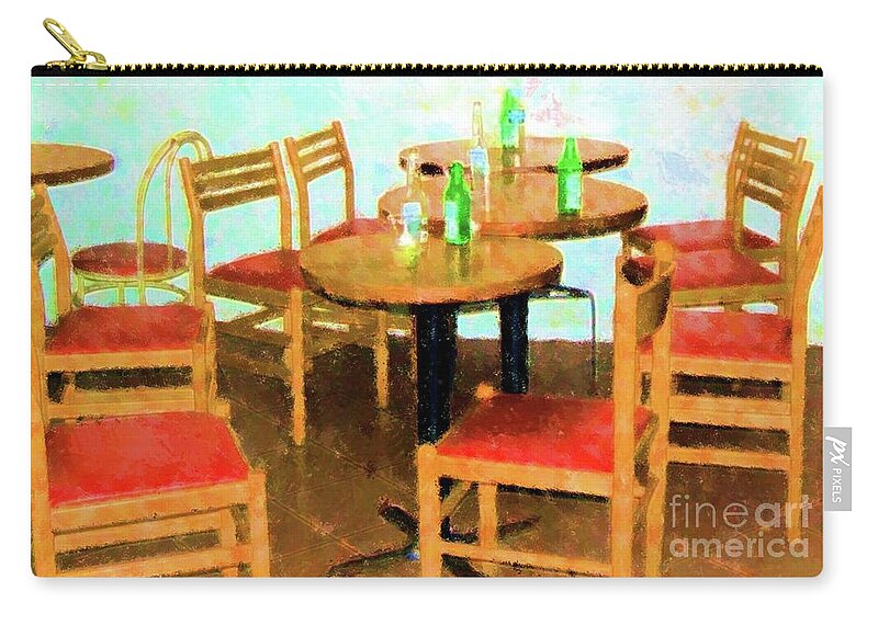 Chairs Zip Pouch featuring the photograph After Party by Debbi Granruth