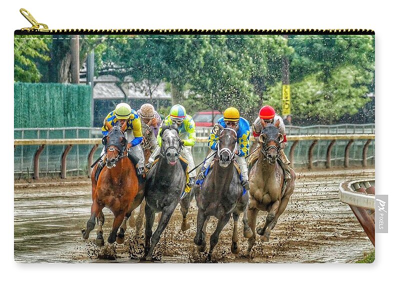 Race Horses Zip Pouch featuring the photograph After the Rain by Jeffrey PERKINS