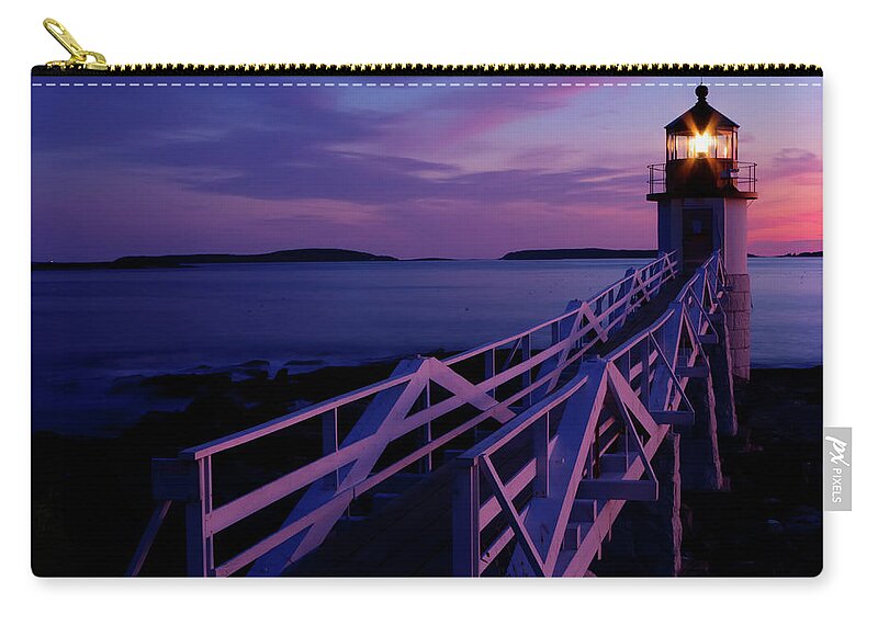 Marshall Point Light Carry-all Pouch featuring the photograph Afterglow by Jeff Cooper