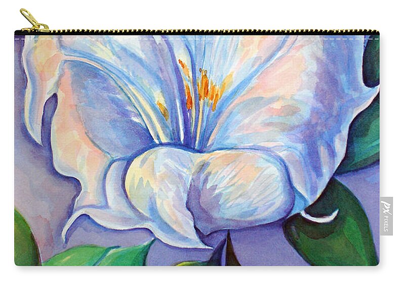 Flower Zip Pouch featuring the painting Afterglow by Lynda Lehmann