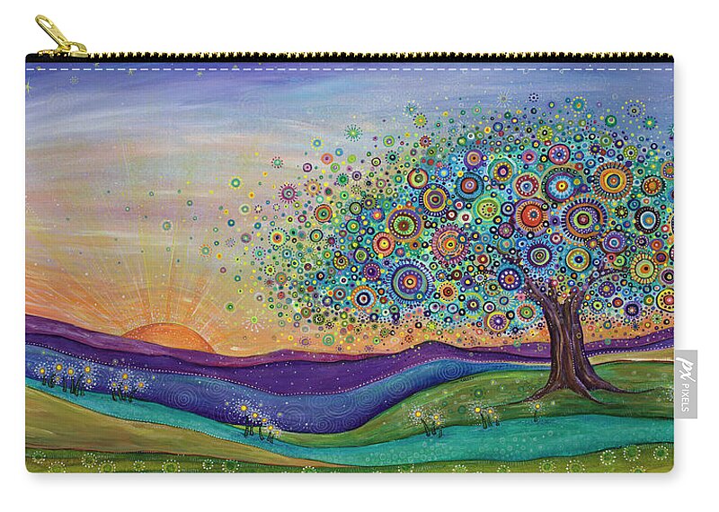 Landscape Zip Pouch featuring the painting Afterglow - This Beautiful Life by Tanielle Childers