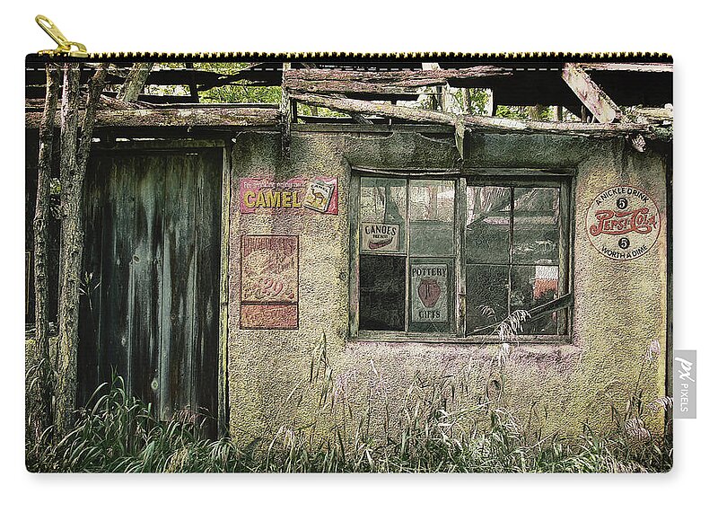 Buildings Zip Pouch featuring the photograph Aftermath by John Anderson