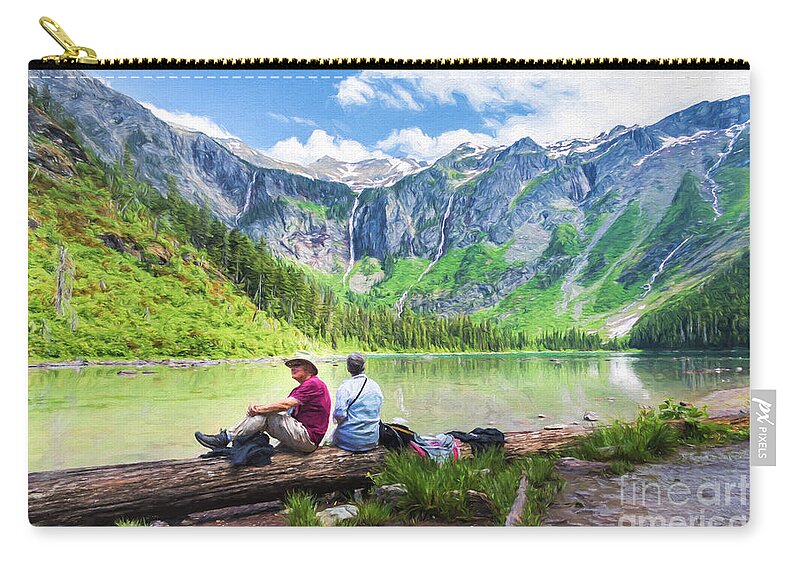 Avalanche Lake Zip Pouch featuring the photograph Afternoon At Avalanche Lake by Lori Dobbs