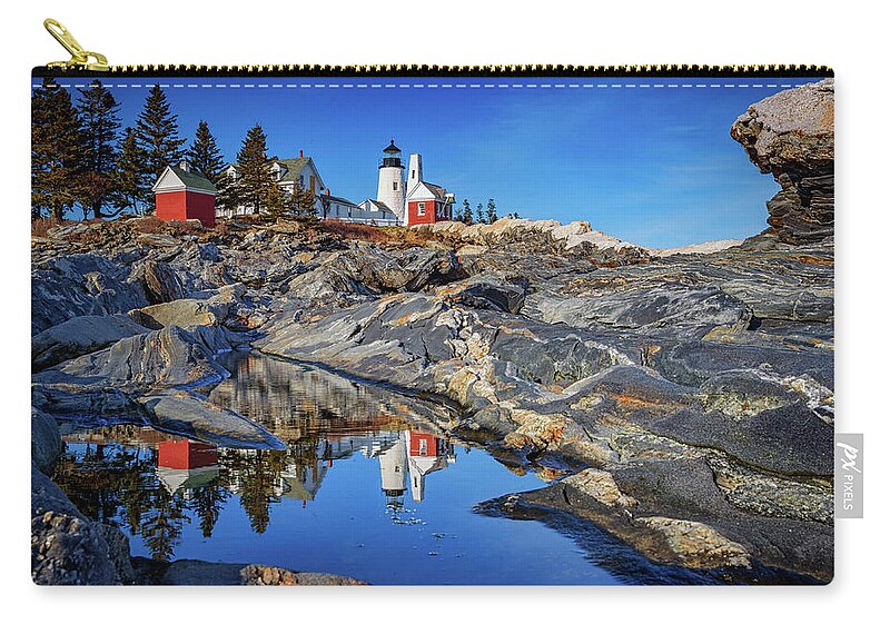 Pemaquid Point Lighthouse Zip Pouch featuring the photograph Afternoon at Pemaquid Point by Rick Berk