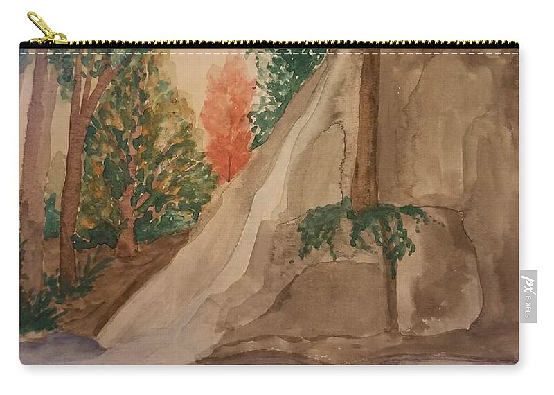 Afternoon At The Creek Zip Pouch featuring the painting Afternoon at the Creek by Maria Urso