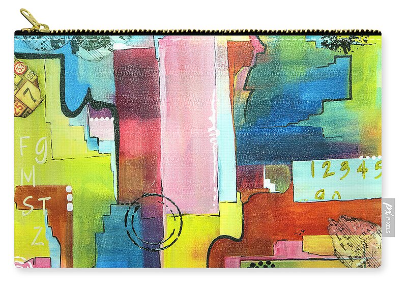 Abstract Zip Pouch featuring the mixed media Afternoon Delight by Wendy Provins