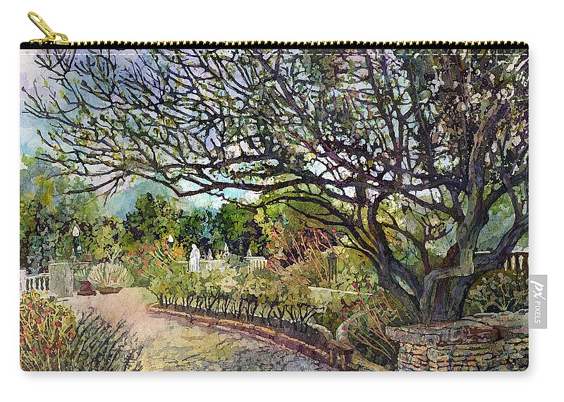 Tree Zip Pouch featuring the painting Afternoon Stroll by Hailey E Herrera