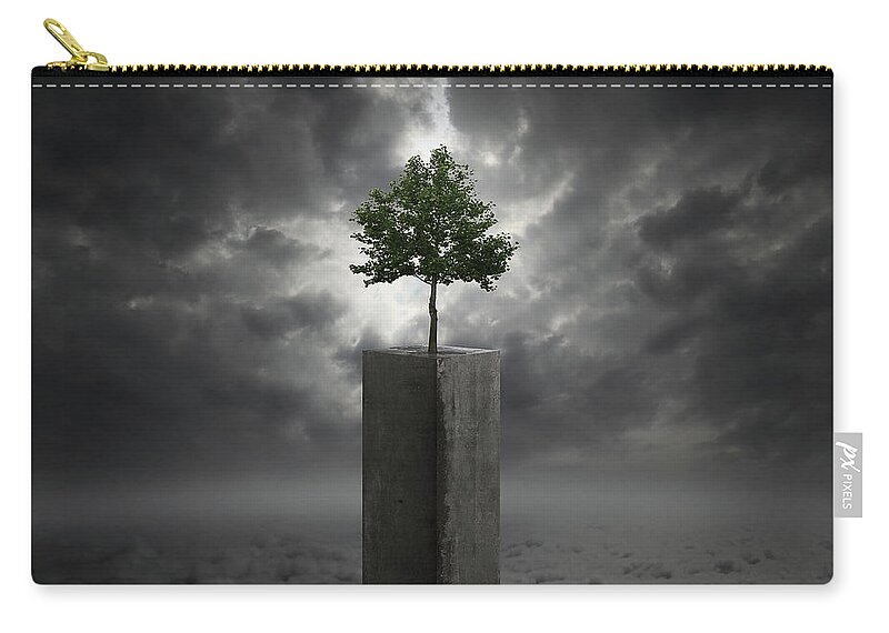 Cloud Carry-all Pouch featuring the digital art Against All Odds by Zoltan Toth