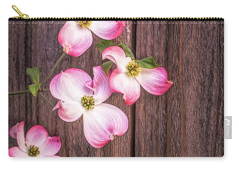 Dogwood Zip Pouch featuring the photograph Against the Barn Wall by Steph Gabler