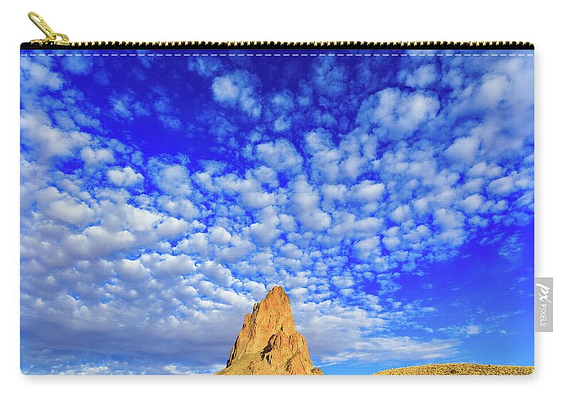 Agathla Peak Zip Pouch featuring the photograph Agathla Peak Clouds II by Raul Rodriguez