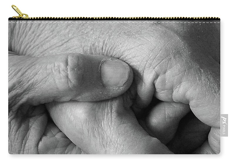 Black And White Zip Pouch featuring the photograph Aging Together by Nina Silver