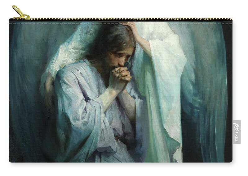 Agony In The Garden Zip Pouch featuring the painting Agony in the Garden by Schwartz Frans