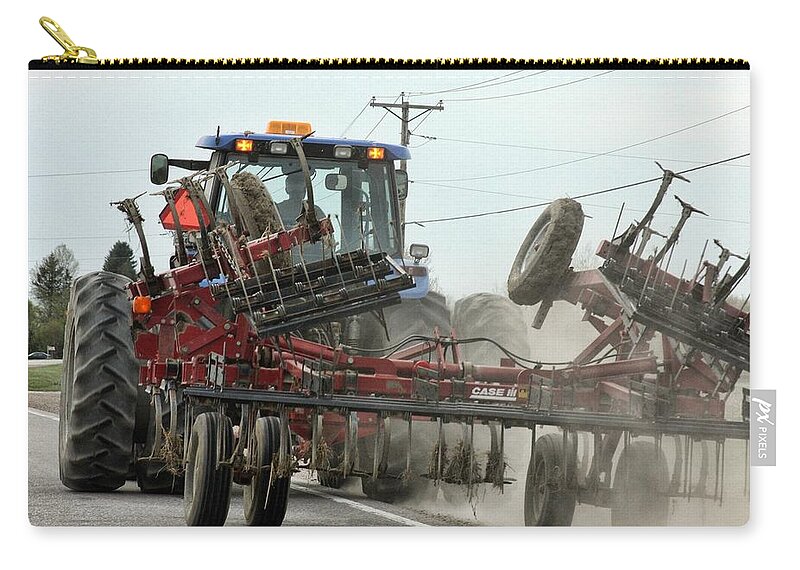 Agriculture Carry-all Pouch featuring the photograph Agriculture combine on the road by Tatiana Travelways