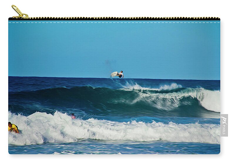 Surfing Carry-all Pouch featuring the photograph Air bourne by Stuart Manning