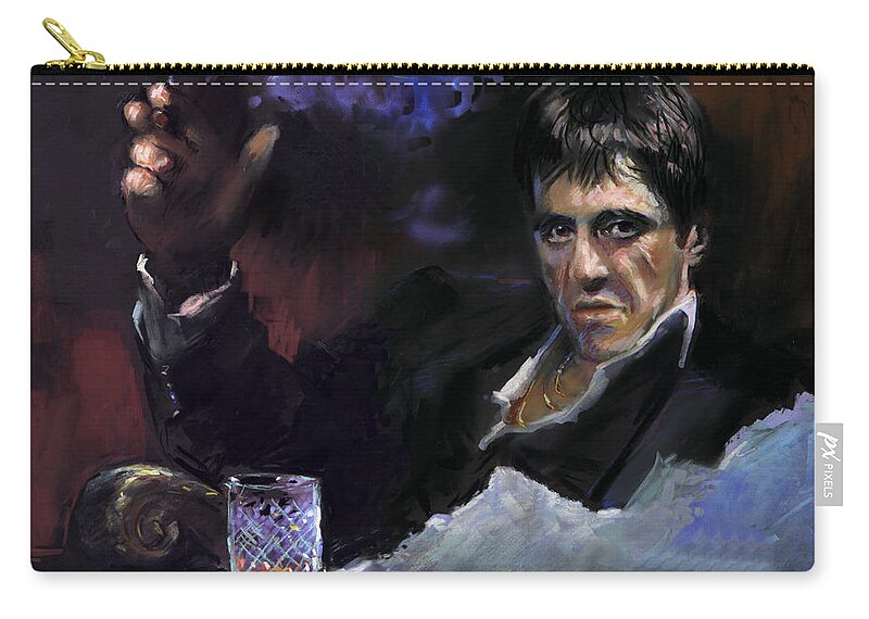 Al Pacino Carry-all Pouch featuring the pastel AL Pacino snow by Ylli Haruni