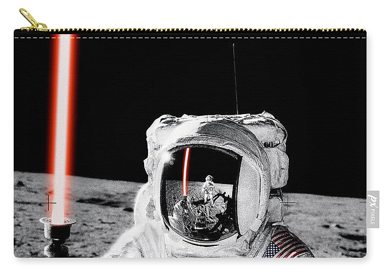 Lightsaber Zip Pouch featuring the photograph Alan Bean Finds Lightsaber on the Moon by Weston Westmoreland
