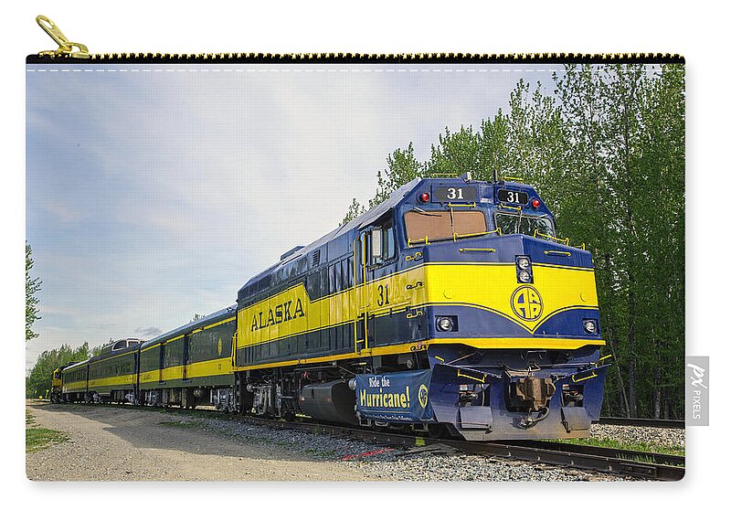 Alaska Zip Pouch featuring the photograph Alaska Hurrricane Turn Train by Allan Levin