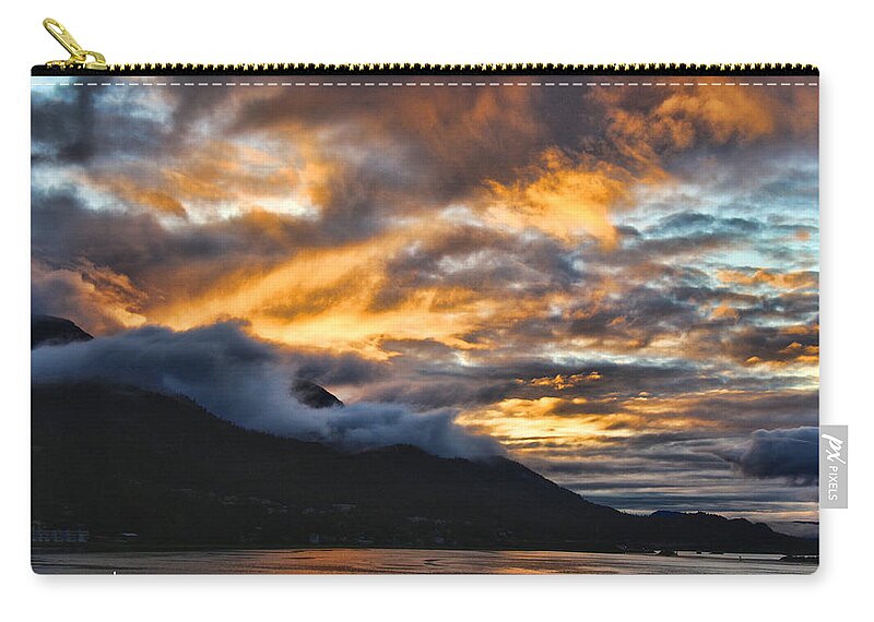 Alaska Zip Pouch featuring the photograph Alaskan Passageway Sunset by Dick Bourgault