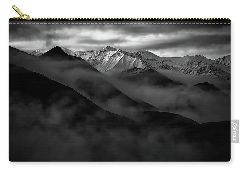 Denali National Park Zip Pouch featuring the photograph Alaskan Peak In The Shadows by Rick Berk