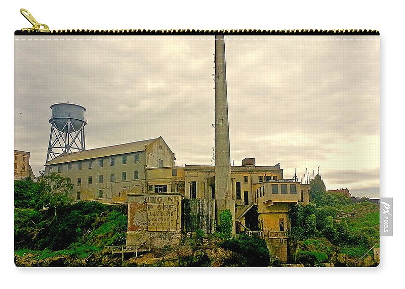 Alcatraz Zip Pouch featuring the photograph Alcatraz from the West by Robert Meyers-Lussier