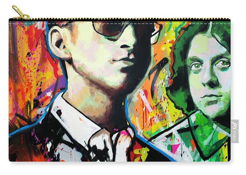 Alex Turner Zip Pouch featuring the painting Alex Turner by Richard Day
